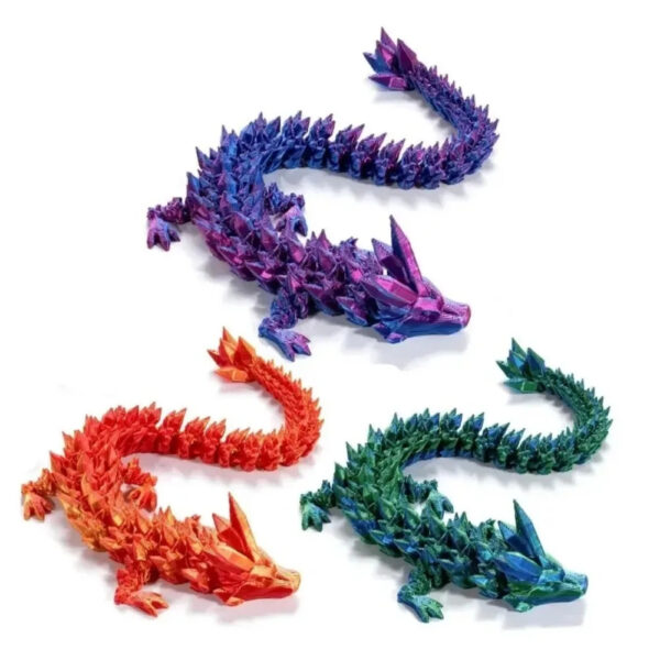 Crystal Green Crystal Dragon Toy Dragon Fidget Toy Mythical Pieces Dragon Toy Unique Articulated Dragon For Birthday Figurine Decor - Image 2