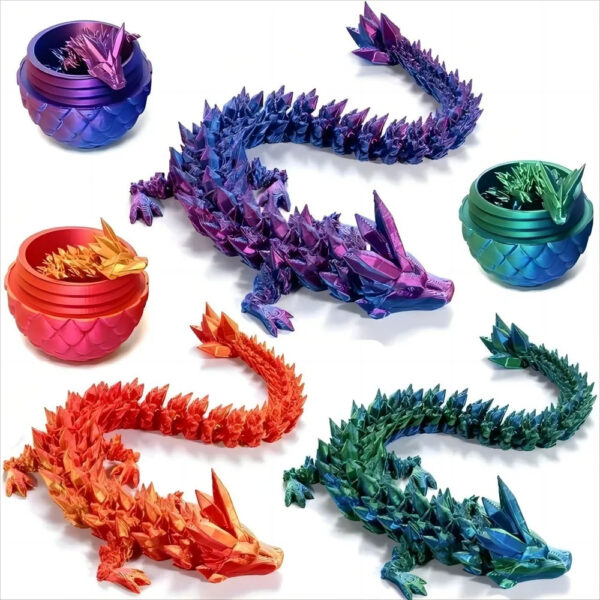 Crystal Green Crystal Dragon Toy Dragon Fidget Toy Mythical Pieces Dragon Toy Unique Articulated Dragon For Birthday Figurine Decor - Image 4