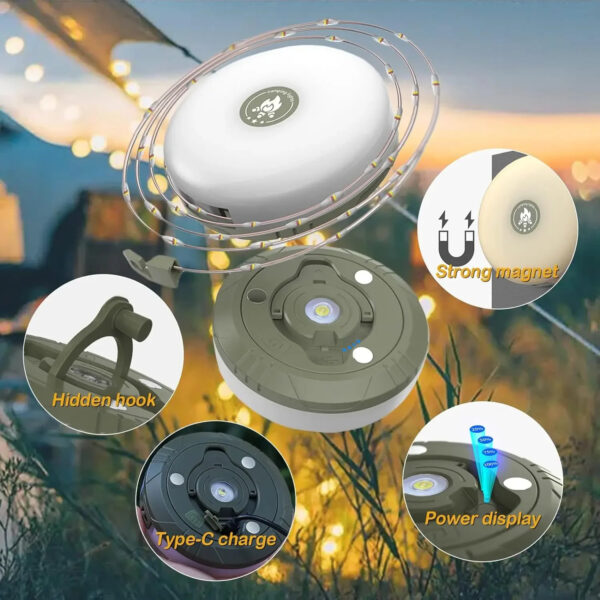 Waterproof Recyclable Camping Rechargeable LED Light Strip