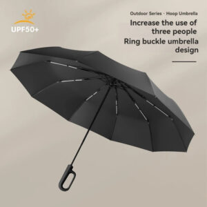 Sturdy Windproof Reflective Safety Ring buckle umbrella