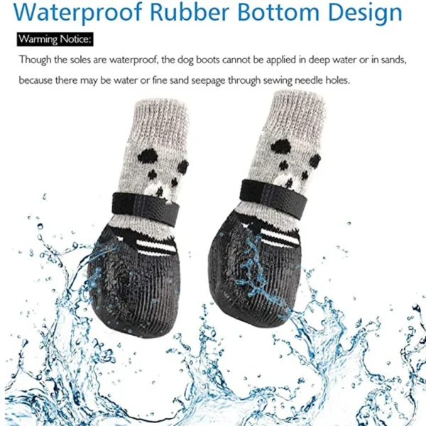 Pet Outdoor Waterproof Anti Slip Rain Shoes (2Pairs) - Image 3