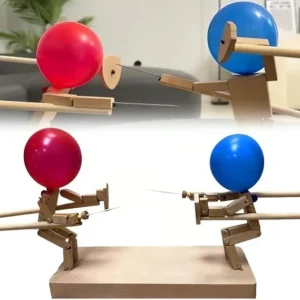 Bamboo Man Wooden Fencing Puppet Battle Game