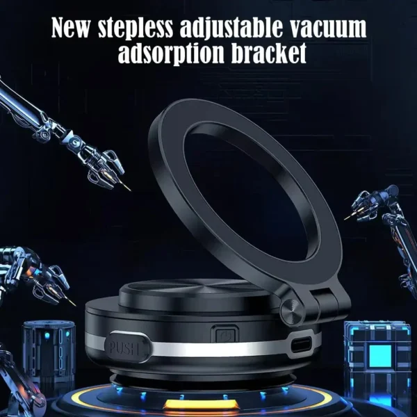 360° Rotating Electric Suction Magnetic Car Phone Holder - Image 2