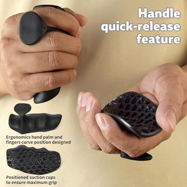 Rubber Gym Grips Fingerless Workout Gym Gloves - Image 4