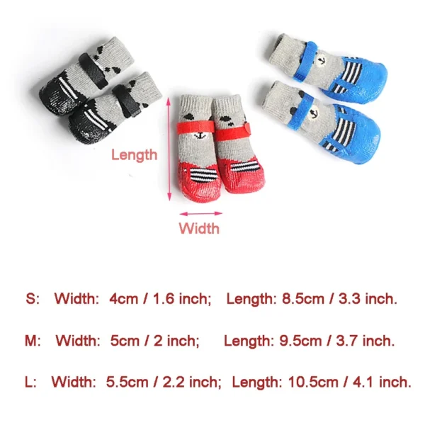 Pet Outdoor Waterproof Anti Slip Rain Shoes (2Pairs) - Image 4