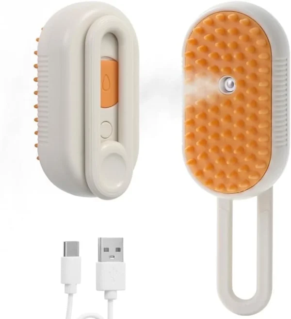 4 in 1 Rechargeable Cat Steam Brush for Shedding