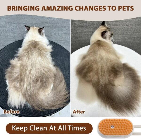 4 in 1 Rechargeable Cat Steam Brush for Shedding - Image 4
