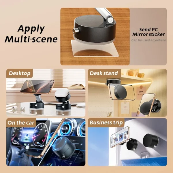Mini Foldable Portable Vacuum Magnetic Car Phone Holder - Image 3