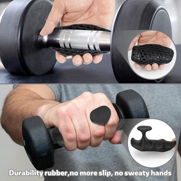 Rubber Gym Grips Fingerless Workout Gym Gloves - Image 3