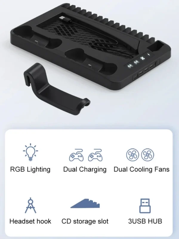 PS5 Slim Controller Charging Cooling Station - Image 6
