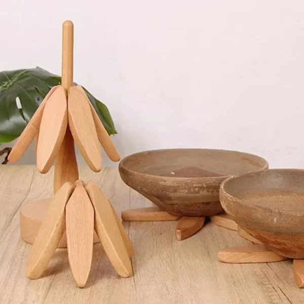 Artisanal Wooden Coasters Trivets Set - Image 3