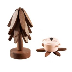 Artisanal Wooden Coasters Trivets Set