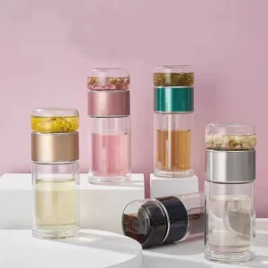 Double Wall Glass Separation Tea Infuser Bottle