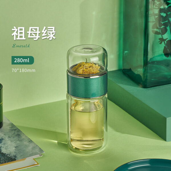 Double Wall Glass Separation Tea Infuser Bottle - Image 5
