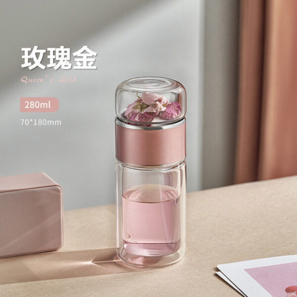 Double Wall Glass Separation Tea Infuser Bottle - Image 4