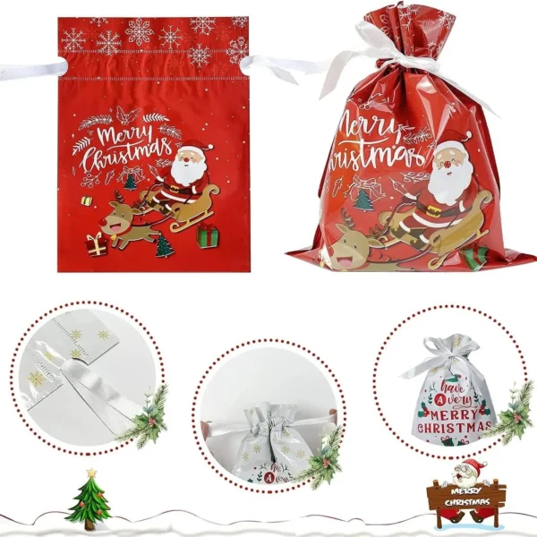 Drawstring Christmas Gift Bags - Image 2