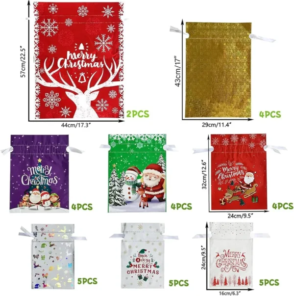 Drawstring Christmas Gift Bags - Image 3