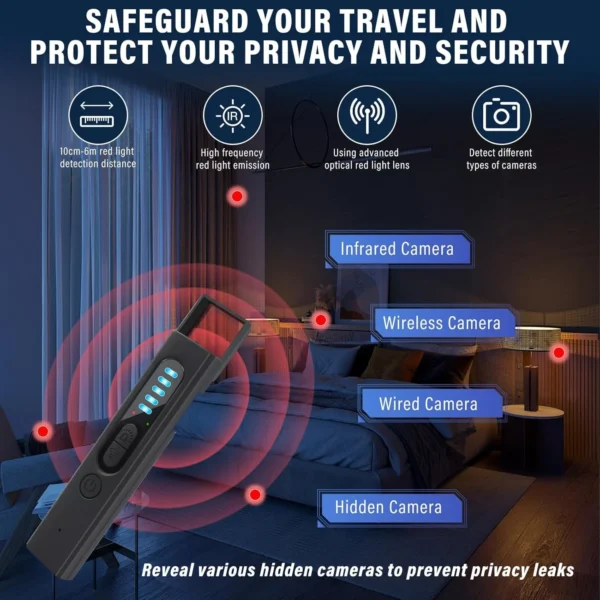High Sensitivity Anti Spy RF Signal Scanner Hidden Camera Detector - Image 2