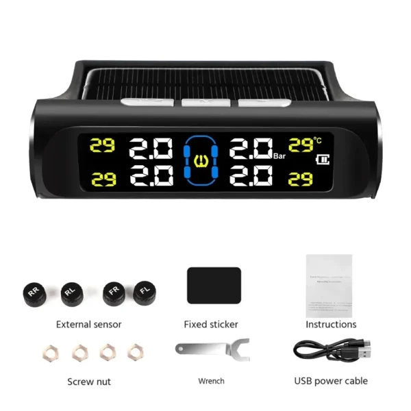 Real-time Display Solar Charging Tire Pressure Monitoring System - Image 5