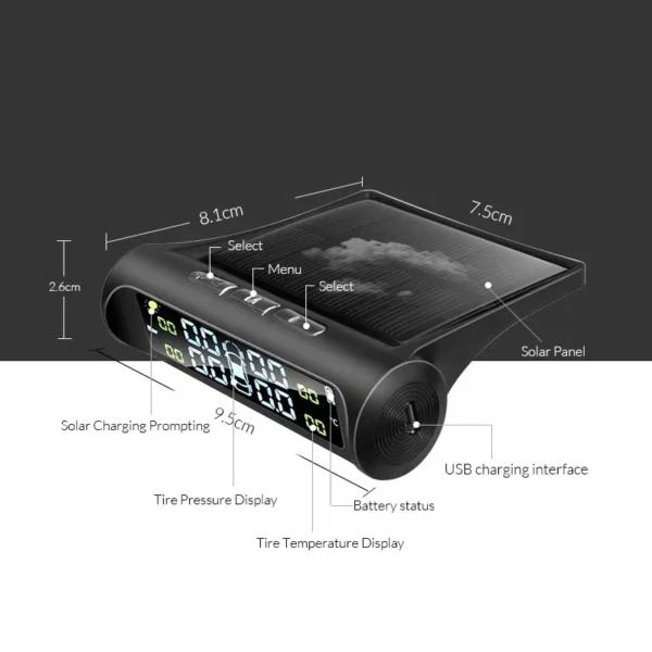 Solar Power Car Tire Pressure Monitoring Tool - Image 4