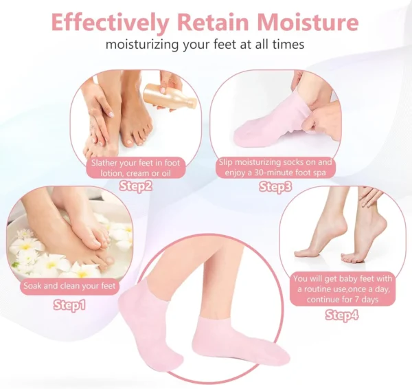 Ultra-Soft Silicone Gel Moisturizing Socks - Image 3
