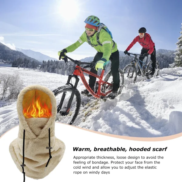 Winter Outdoor Sherp Hooded Sports Windproof Mask - Image 3