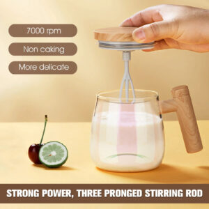 Electric Lightweight High Borosilicate Glass Self Mixing Mug