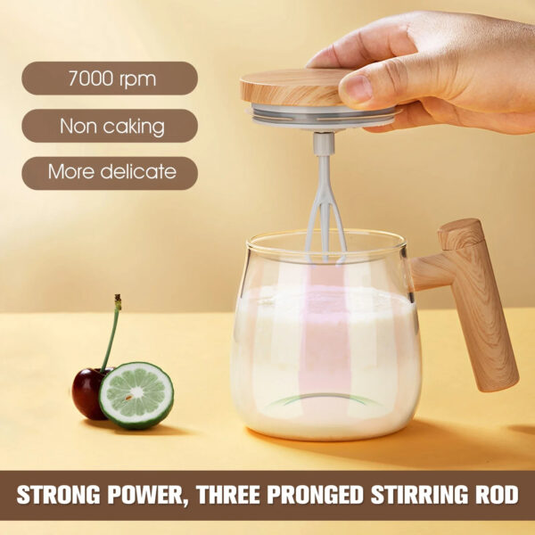 Electric Lightweight High Borosilicate Glass Self Mixing Mug