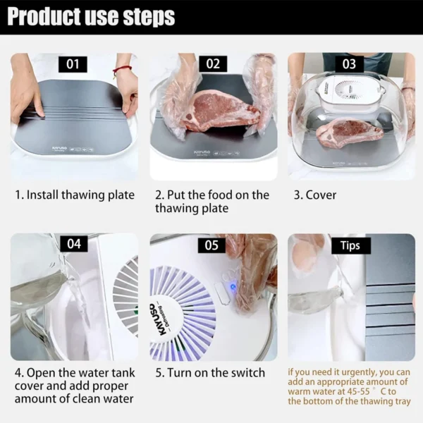 2 in 1 Defrosting Box with HDF Aluminum Thawing Plate - Image 8