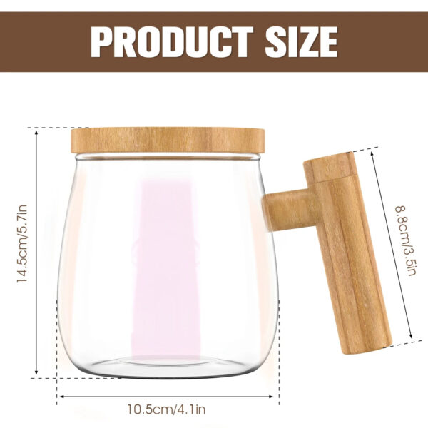 Electric Lightweight High Borosilicate Glass Self Mixing Mug - Image 3