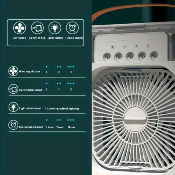 3 in 1 Ice Mist Portable Air Cooler - Image 5