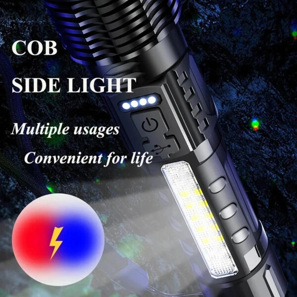 High Power Tactical Led Emergency Warnings Flashlight Light - Image 4