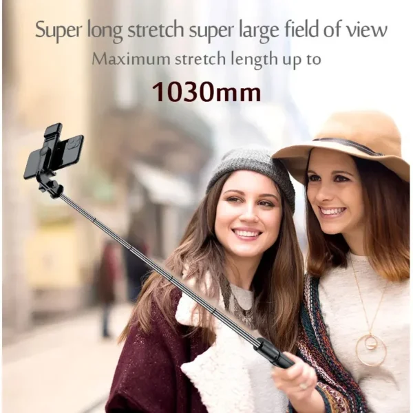6 in 1 Wireless Bluetooth Selfie Stick With Fill Light - Image 6