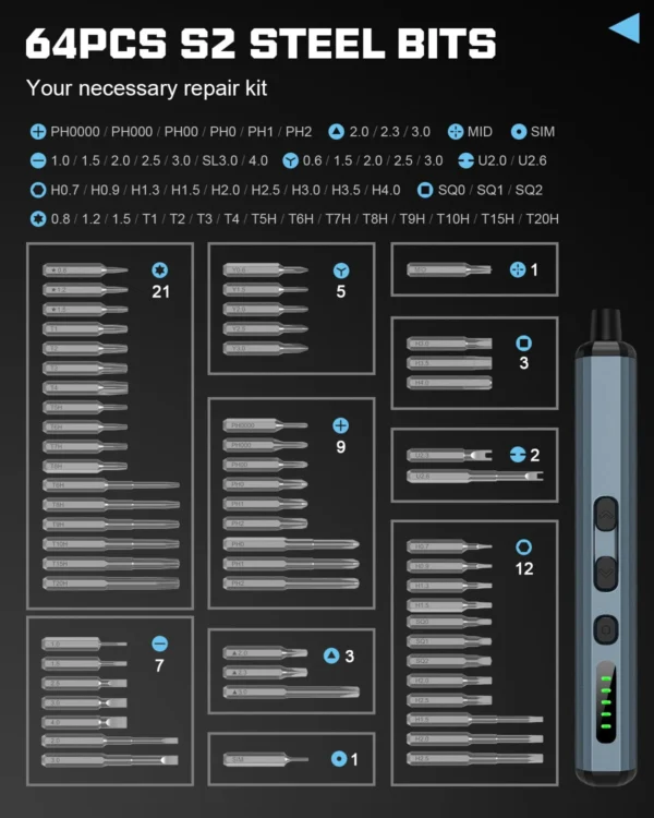 68 In 1 Mini Precision Electric Screwdriver Set - Image 2