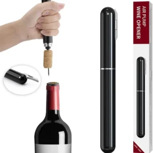 Air pressure wine corkscrew