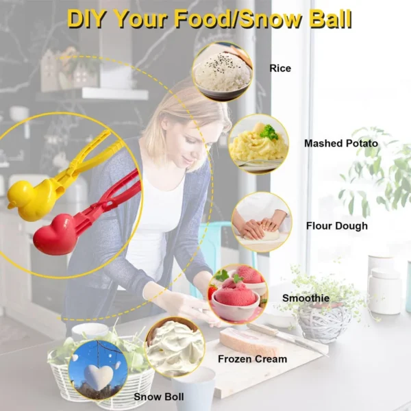 Assorted Cute Rice Molds and Snowballs Maker Clamps (4 Pcs) - Image 3