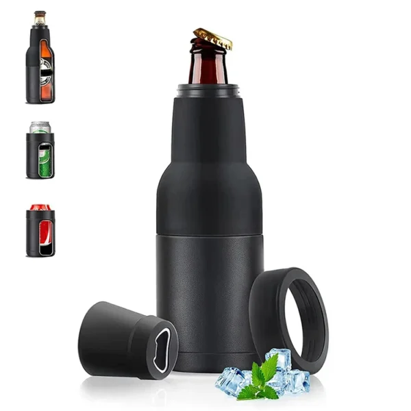 Beer Bottle and Can Cooler with Beer Opener