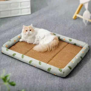 Breathable Natural Rattan Pet Summer Cooling Mat Bed