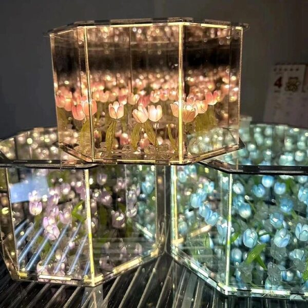 DIY Flowers Mirror Cube Lamp - Image 2
