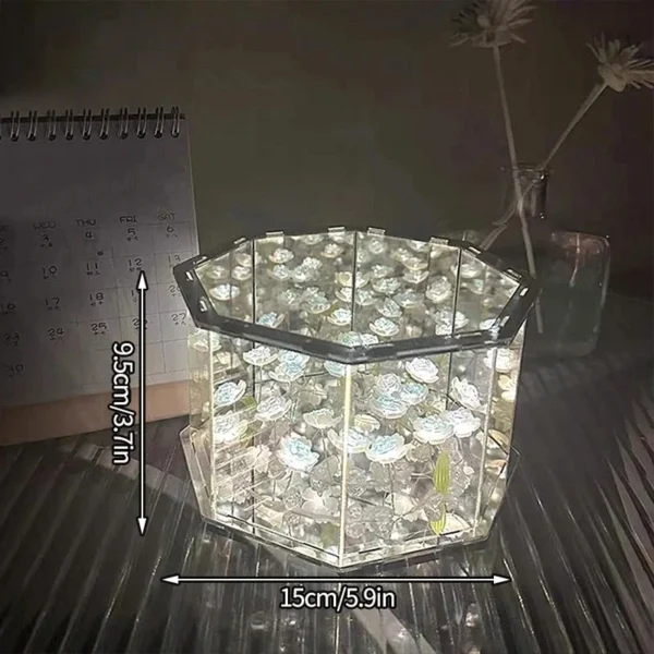 DIY Flowers Mirror Cube Lamp - Image 3