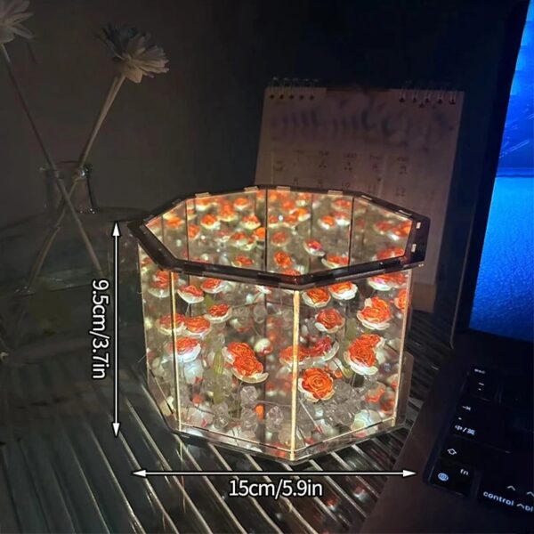 DIY Flowers Mirror Cube Lamp - Image 4