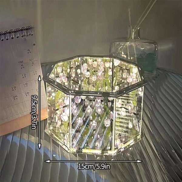 DIY Flowers Mirror Cube Lamp - Image 5