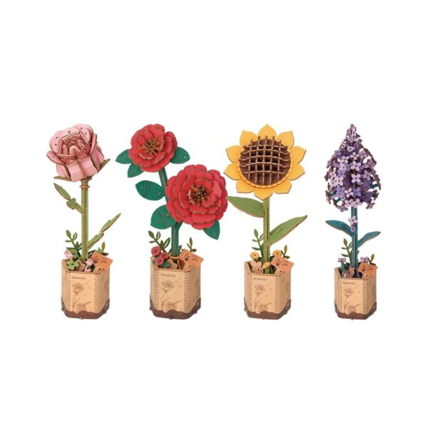 DIY Wooden Flower Bouquet 3D Wooden Puzzle - Image 3