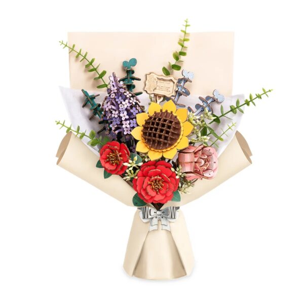 DIY Wooden Flower Bouquet 3D Wooden Puzzle - Image 5
