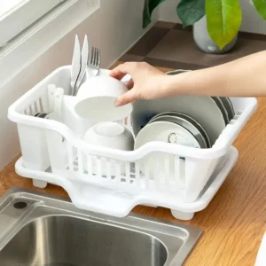 Double Layer Kitchen Dishes & Utensils Drying Organizer Rack