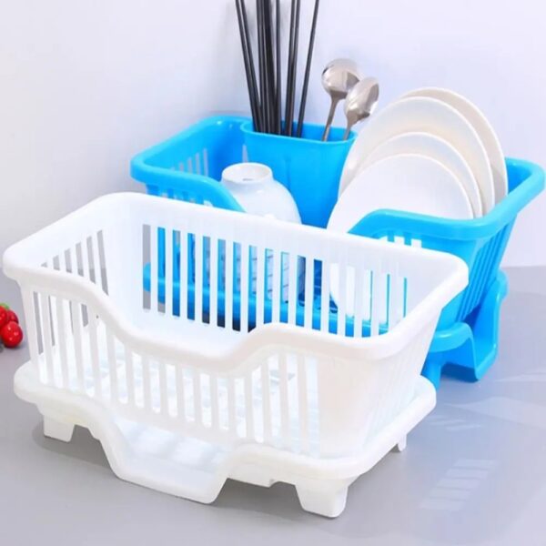 Double Layer Kitchen Dishes & Utensils Drying Organizer Rack - Image 4