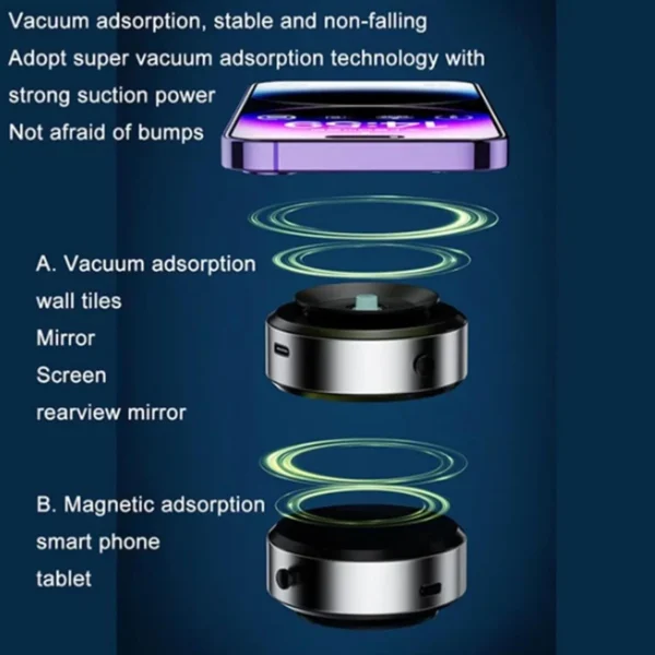 Dual Suction Cup Magnetic Phone Holder - Image 2