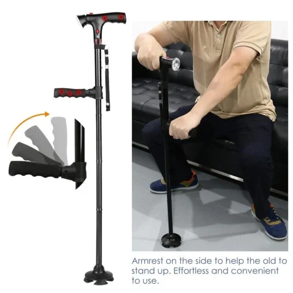 Folding Cane with LED Light – Adjustable, Ergonomic & Sturdy Walking Stick for Seniors