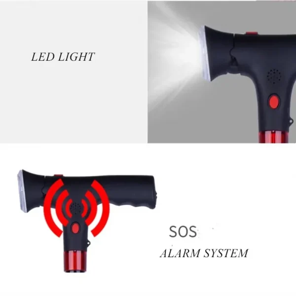 Folding Cane with LED Light – Adjustable, Ergonomic & Sturdy Walking Stick for Seniors - Image 2