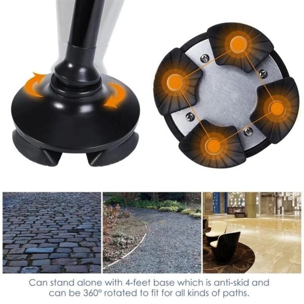 Folding Cane with LED Light – Adjustable, Ergonomic & Sturdy Walking Stick for Seniors - Image 3